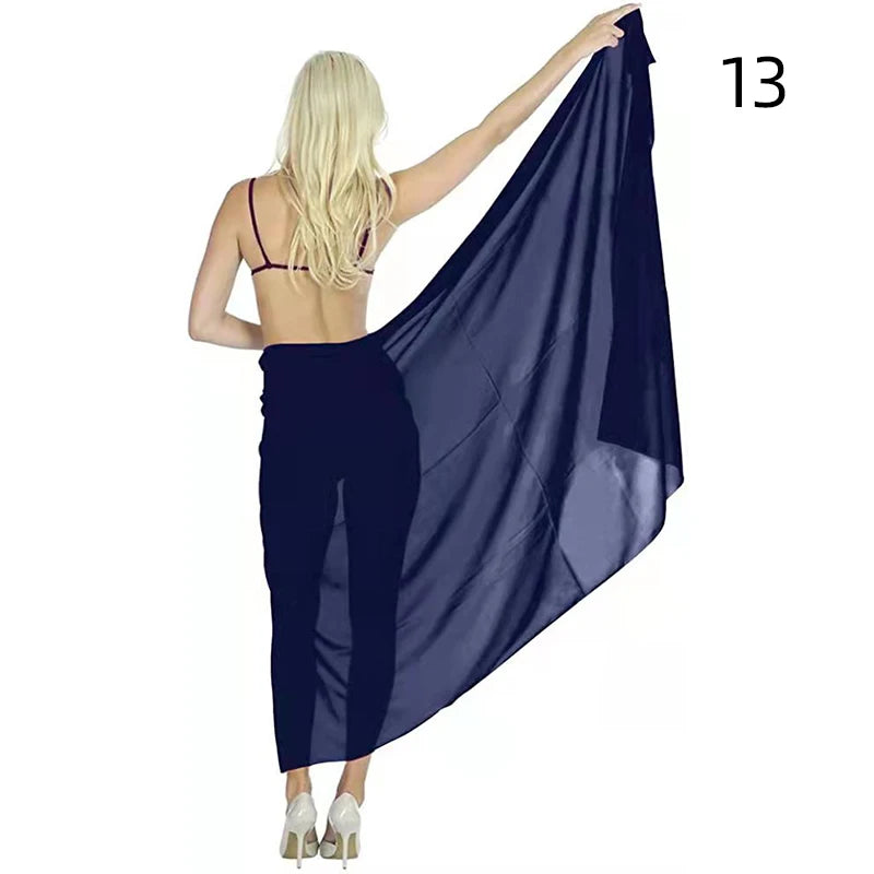 Jupes de plage sexy pour femmes, jupes de plage en mousseline, paréo long, serviette de plage, écharpe de bikini sexy