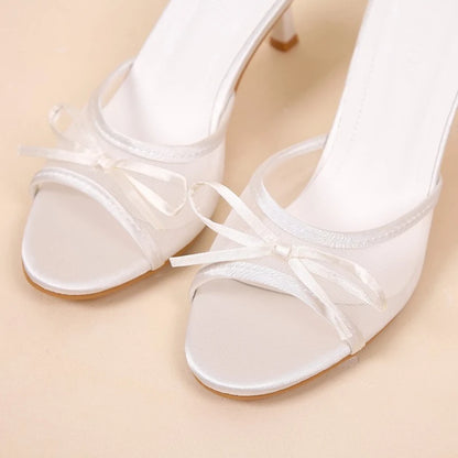 Damen Sommersandalen Elegante Sandalen Damen High Heels Mode Schmetterling Knoten offene Zehen Hausschuhe High Quality Marken Designer Damenschuhe