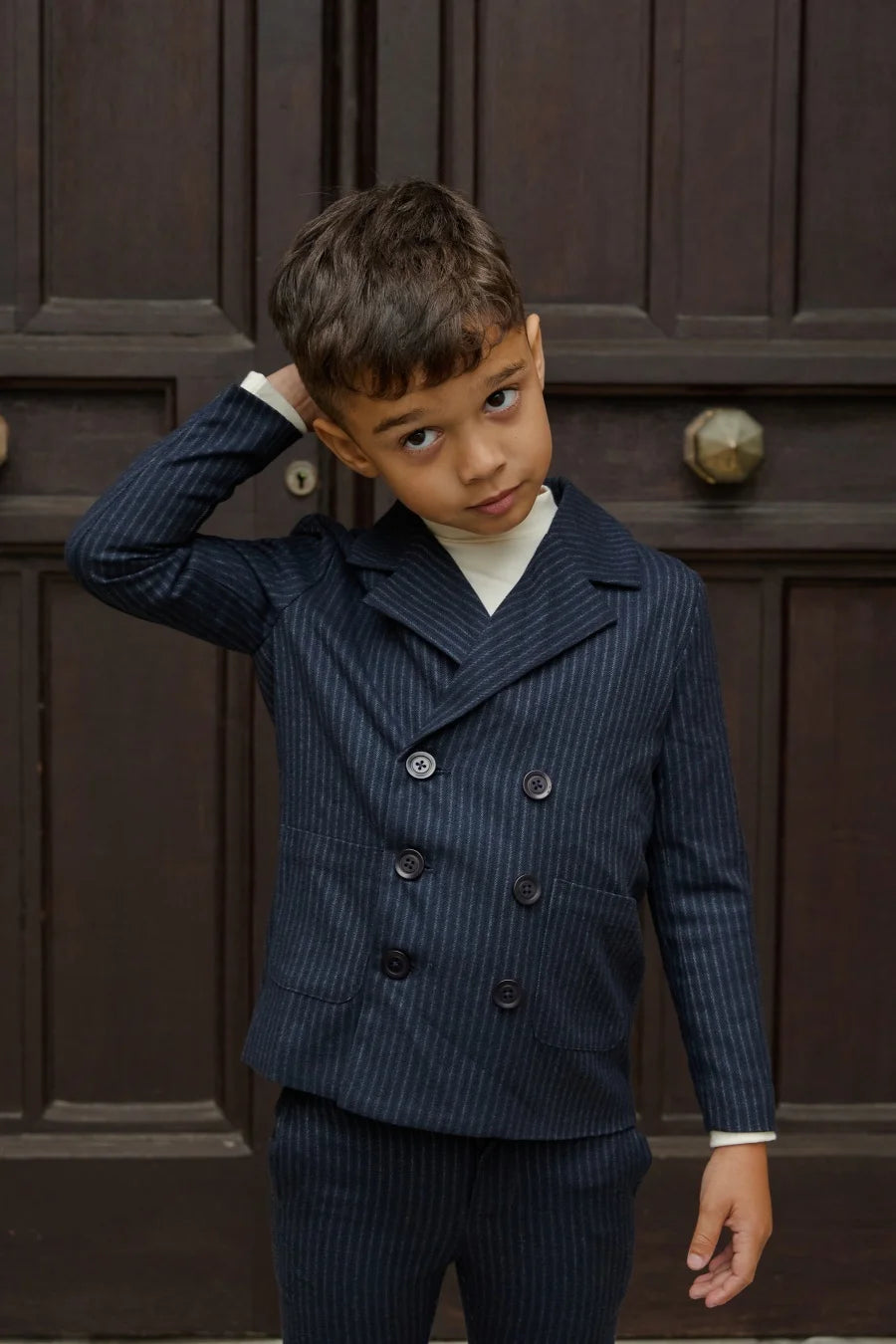 (Spedizione in 1 giorno) AS AW26 ISRAEL Collezione Windsor a righe con maglia per abbigliamento per bambini, camicia