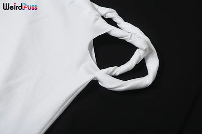 Strano gatto vestito dalla fasciatura donna estate sexy irregolare solido guaina chic elasticizzato a forma di corpo liscio festa di compleanno elegante aderente