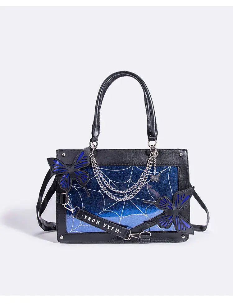 Sweet Y2k Lolita Butterfly Chain borse a tracolla Trendy Gothic Harajuku Ita Bag Japanese Chic Women borse trasparenti Crossbody