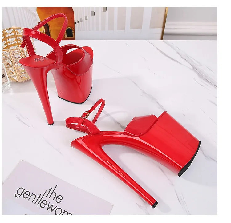 Women Sexy Show Sandals 20 CM High Heels Sexy Platform Color Sandals Girls 8Inch Super High Heels Shoe for Party Club Stripper