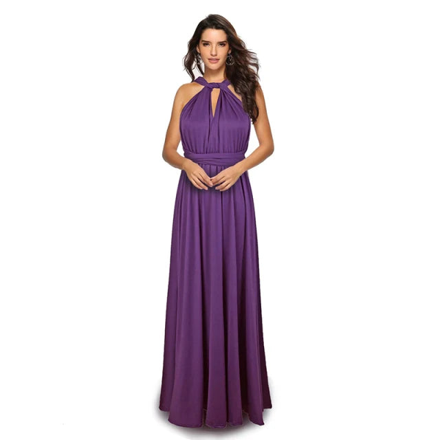 Abito formale da donna elegante da sera lungo con scollo a V profondo abito convertibile multistrato maxi abiti greci abito da festa di nozze
