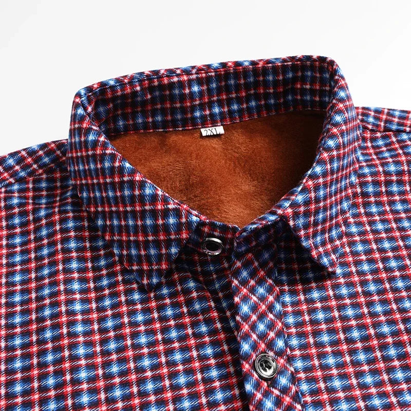 Camicia a maniche lunghe da uomo in pile per autunno/inverno 2026, elegante, casual, comoda, non stirabile, versatile