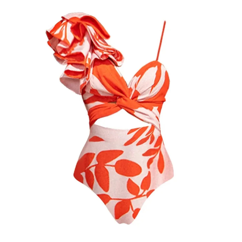 Push Up One Piece Swimsuit With Cover Up Sexy Swimwear Women 2025 Printed Swim Suits Female Bikinis Sliming Bodysuit Beachwear