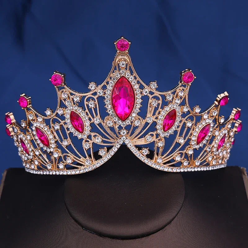 Corona da sposa Barocca Vintage Principessa Regina Copricapo Tiara di cristallo per le donne Corona da sposa Accessori per capelli Gioielli