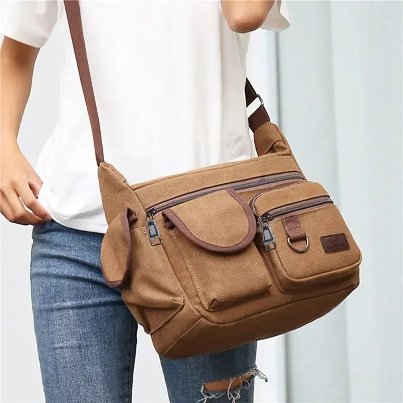 Borsa a Tracolla in Tela da Uomo, Borsa Casual da Viaggio, Borsa Messenger di Lusso, Borsa a Mano di Alta Qualità, Borsa da Petto alla Moda