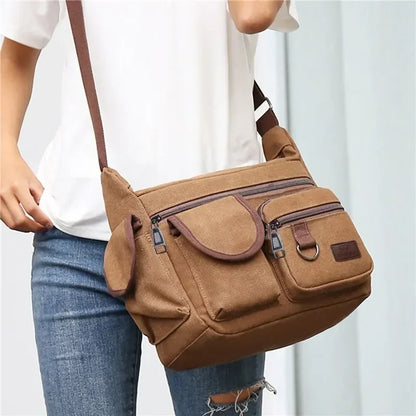 Borsa a Tracolla in Tela da Uomo, Borsa Casual da Viaggio, Borsa Messenger di Lusso, Borsa a Mano di Alta Qualità, Borsa da Petto alla Moda