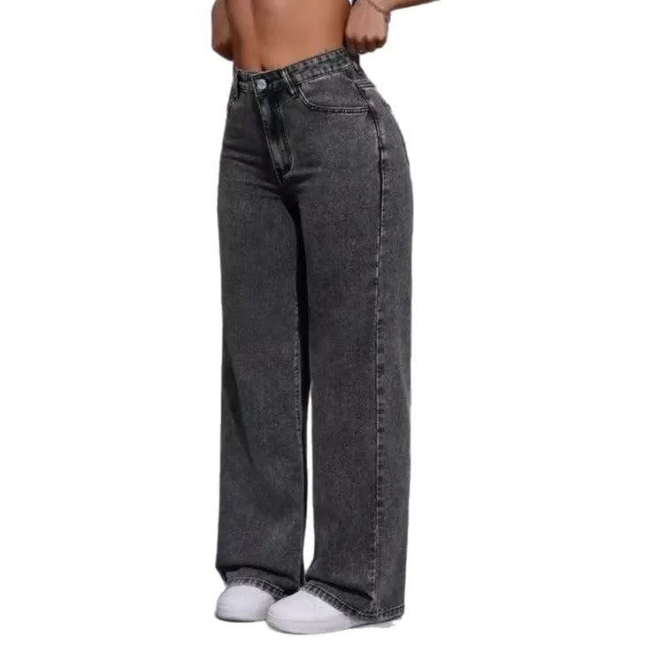 Jeans in denim a gamba larga e dritta, pantaloni baggy streetwear, pantaloni casual larghi da donna, moda americana 2026, pantaloni per tutte le stagioni