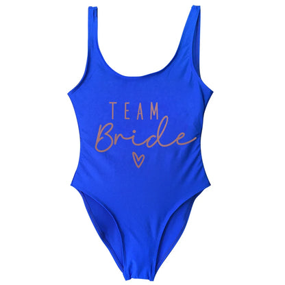S-3XL Maillot de bain blanc une pièce Équipe de la mariée Maillot de bain de fête de célibataire pour femme Maillot de bain de poule Maillot de bain de piscine
