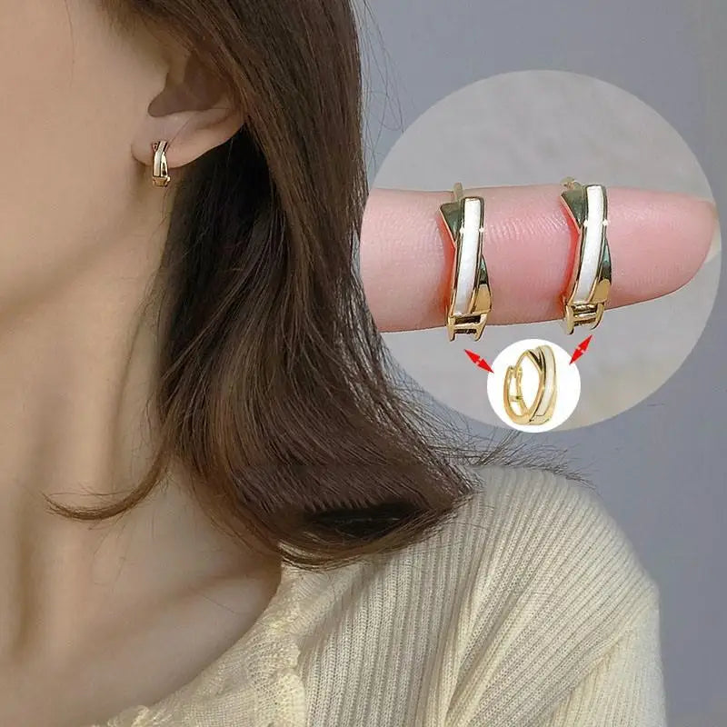 Orecchini in argento 925 con ago in argento moda coreana con cuore di cristallo per gioielli da donna 2025 Trending Nuovi orecchini a cerchio da donna di lusso Brincos