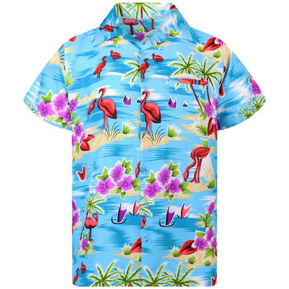 Camicia da uomo con risvolto estivo a maniche corte motivo hawaiano personalizzato stampa 3D lavoro casual quotidiano vacanza design confortevole