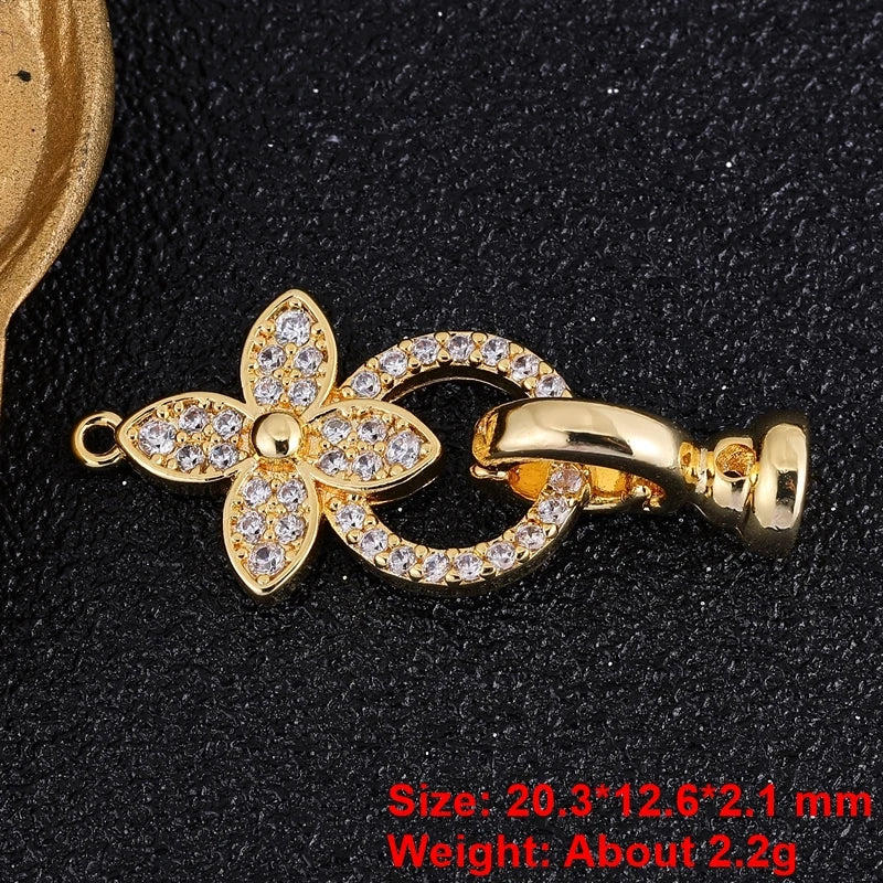 Juya 18K Placcato Oro Elementi di Fissaggio Decorativi Connettore Serrature Perle Catenacci Accessori Per Il Cucito FAI DA TE Perline Creazione di Gioielli
