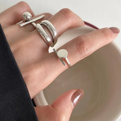 Anelli in Argento Sterling 925, Nuovi Gioielli da Festa, Charm Vintage, Design Geometrico a Doppio Strato, Accessori Regalo, Dropshipping