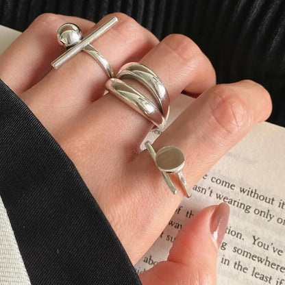 Anelli in Argento Sterling 925, Nuovi Gioielli da Festa, Charm Vintage, Design Geometrico a Doppio Strato, Accessori Regalo, Dropshipping