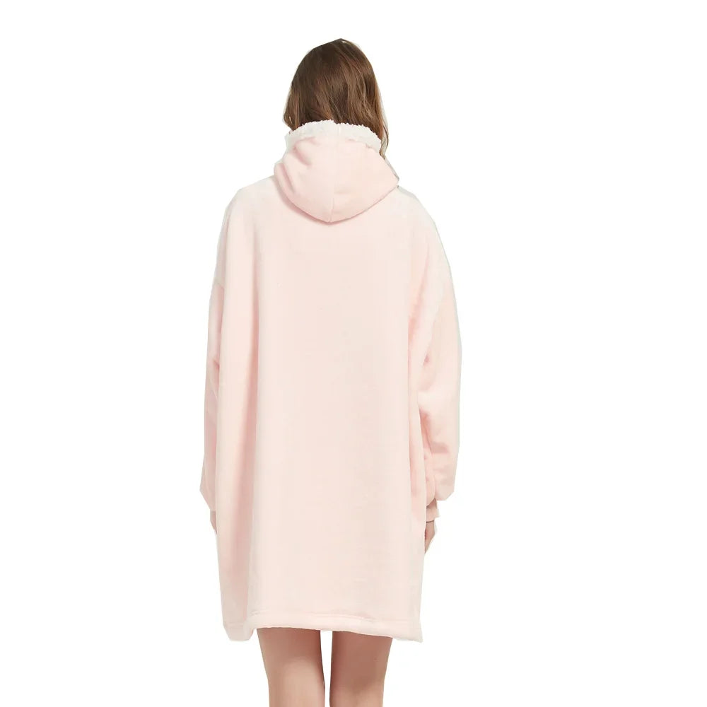 Coperte indossabili invernali Coperta morbida e calda Felpa con cappuccio Donna Uomo Pullover Coperte TV giganti oversize in pile
