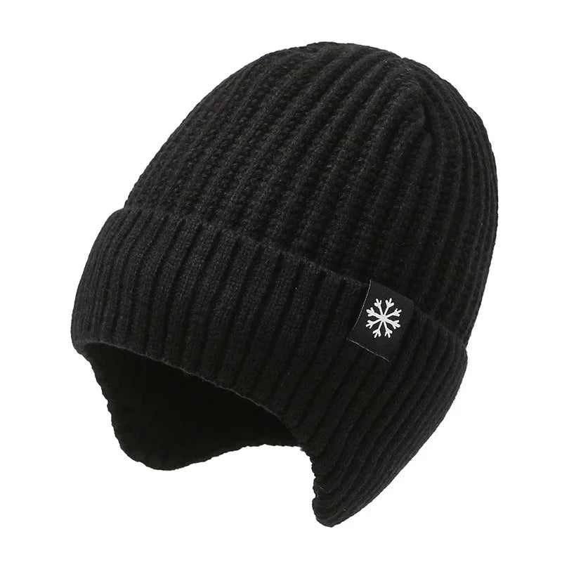 Cappello Invernale da Uomo per Esterni, Lavorato a Maglia, Caldo e Felpato, con Visiera e Paraorecchie, Stile Casual, Foderato in Finta Pelliccia, Protezione per le Orecchie per Ciclismo