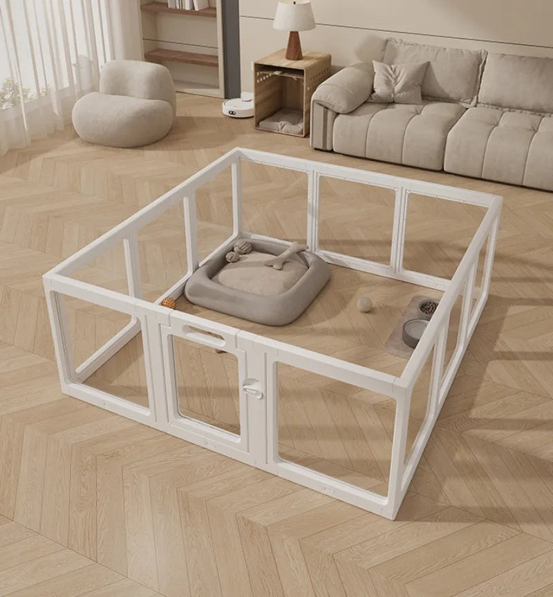 Recinzione per cani trasparente per interni Alta recinzione per cani da cortile in acrilico Gabbia per porte Mobili per cani Box Anti fuga Forniture per animali domestici