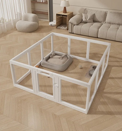 Recinzione per cani trasparente per interni Alta recinzione per cani da cortile in acrilico Gabbia per porte Mobili per cani Box Anti fuga Forniture per animali domestici