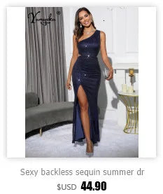 Abito Estivo Sexy Trasparente in Tulle con Paillettes, Elegante Abito da Sera Lungo Senza Schiena per Feste di Compleanno e Cerimonie