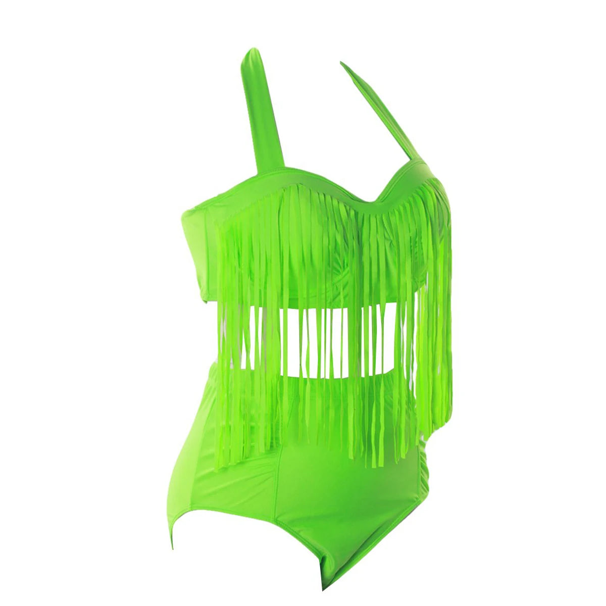 Quasten Bikini Badeanzug 2-teilig Bademode Sommer Strandmode Sexy Damen Einfarbiger Badeanzug Plus Size Badeanzüge