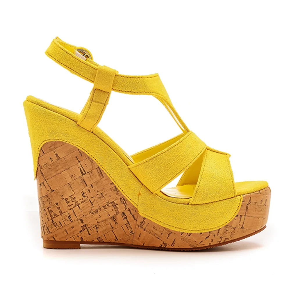Sandali con plateau Summer Fashion Women Bohemia Style tacco alto bocca di pesce Peep Toe zeppe scarpe per le donne Sandalias De Mujer