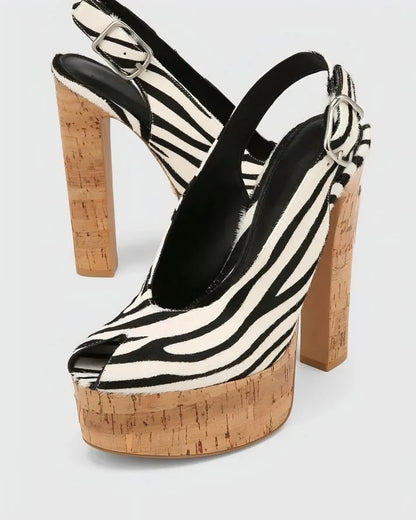 Sandali estivi da donna con tacco alto e suola spessa, sandali trasparenti alla moda per taglie forti da donna 34-44.