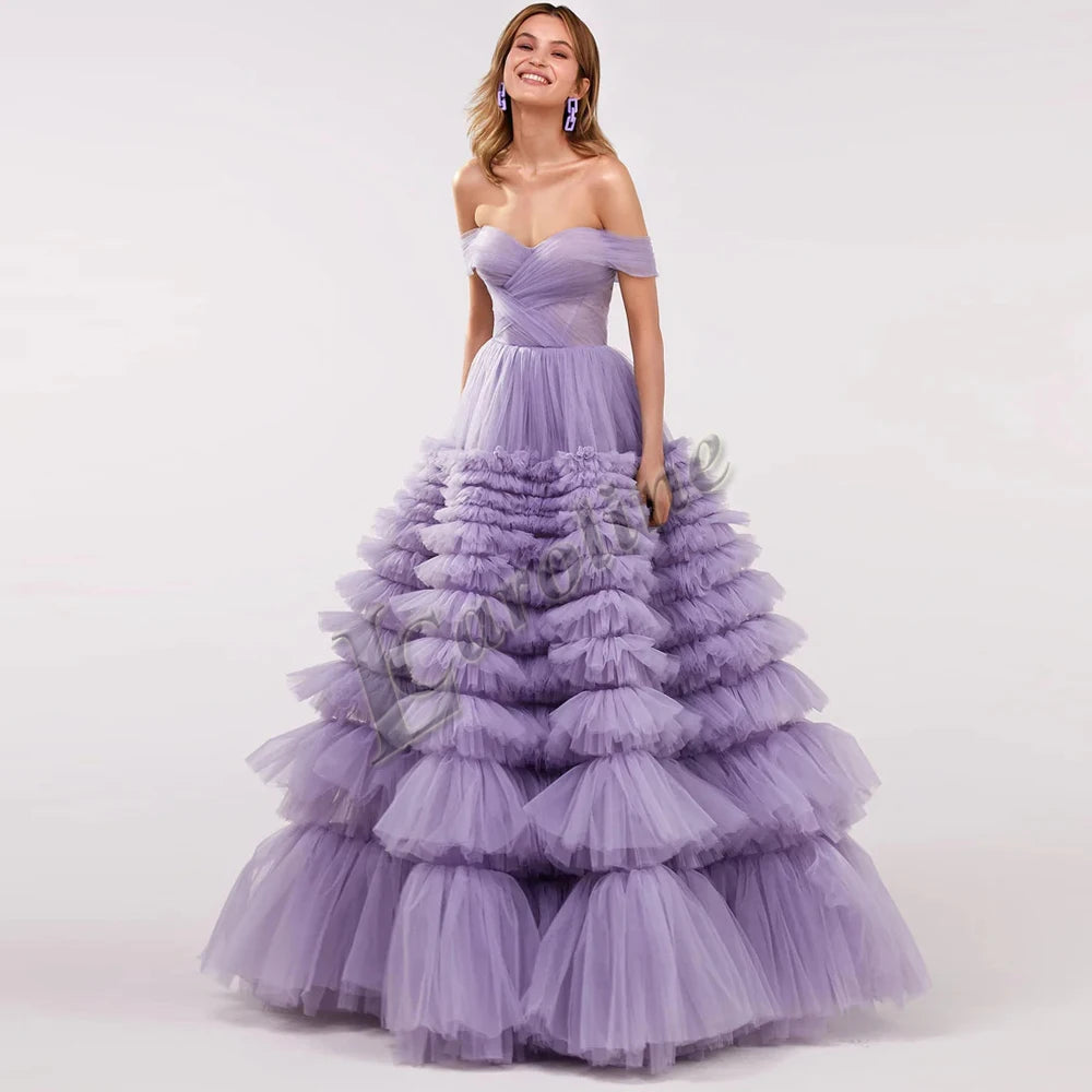 Caroline Bling Paillettes Abiti da ballo per le donne Pieghettato Fiori 3D Dubai Abito da sera formale Vestido De Formatura Personalizzato