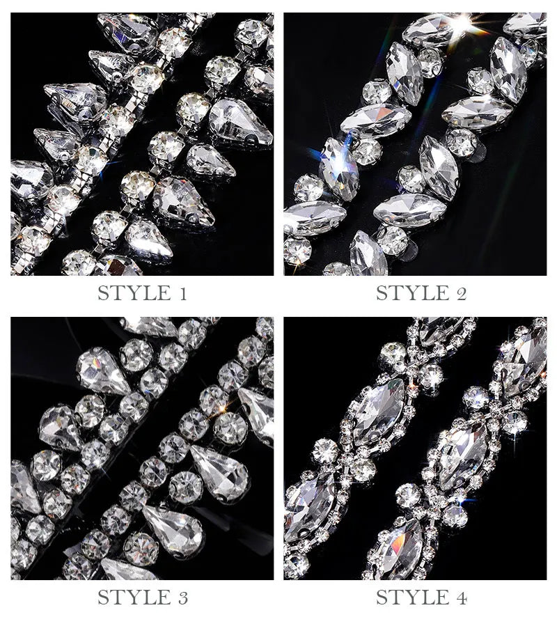 Ducrystal 1 metro motivo strass nastro hot fix vetro cristallo strass trim catena per scarpe fai da te, borse, abiti decorazione