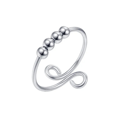 Anelli di ansia punk per donna uomo spirale Fidget perline anello gioielli di tendenza piacevole ruota liberamente anello in acciaio inossidabile antistress regalo
