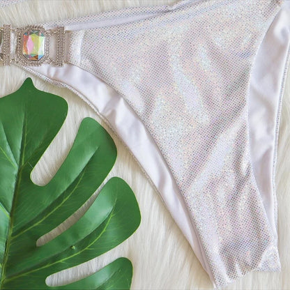 nuovo costume da bagno in due pezzi con strass 2026 cristallo di lusso perizoma Sexy perizoma Bikini Set costumi da bagno da donna costume da bagno Sexy da spiaggia