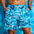 Pantaloni corti con onde d'acqua stampate in 3D per uomo Pantaloncini da spiaggia con motivo colorato divertente Pantaloncini da surf hawaiani estivi Costume da bagno per bambini
