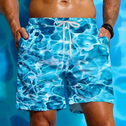 Pantaloni corti con onde d'acqua stampate in 3D per uomo Pantaloncini da spiaggia con motivo colorato divertente Pantaloncini da surf hawaiani estivi Costume da bagno per bambini