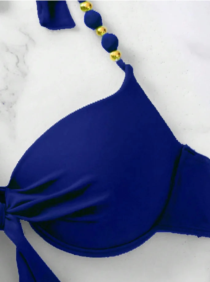 Costume da bagno bikini push-up halter stampato 2026 da donna, sexy, con spalline, per il mare e la piscina