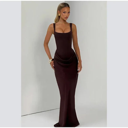 Mini abito da donna con scollo a V e scollo all'americana senza schienale Moda senza maniche a vita alta Abiti aderenti 2025 Nuova estate Lady Party Holiday Robes