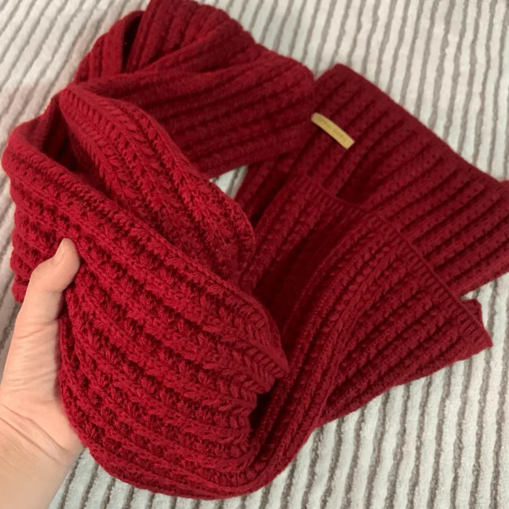 1Pc Sciarpa di lana lavorata a maglia spessa tinta unita Donna Uomo Inverno Caldo Collo Avvolgente di lana ispessita lavorata a maglia Scialle con frange spesse Uso quotidiano