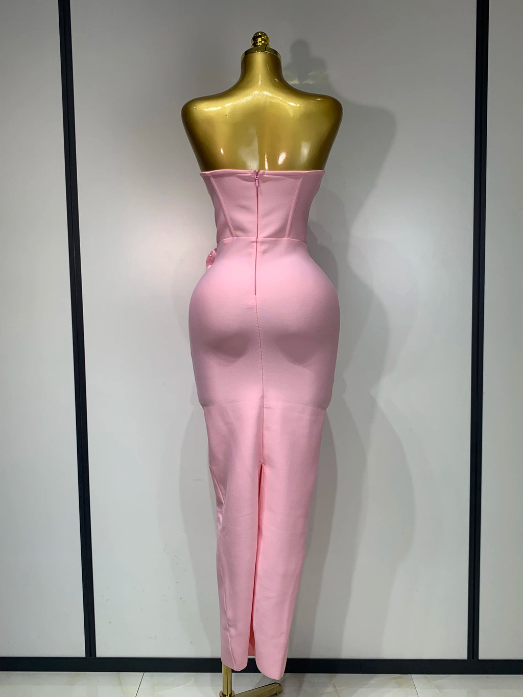 2025 Le più nuove donne sexy senza spalline backless fiore rosso vestito dalla fasciatura midi Celebirty eleganti abiti da sera per feste di compleanno