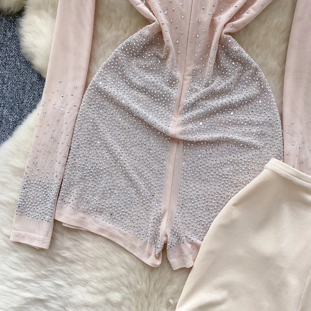 SINGREINY Estate Sottile Sheer Sexy Body Manica Lunga Cerniera Con Pantaloncini Design Pagliaccetti Liste Streetwear Donna Maglia Tute