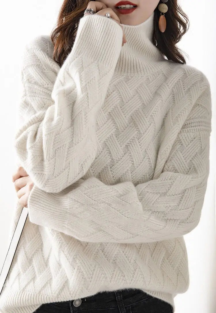 2024 nuove donne maglione allentato inverno casual chic cashmere oversize maglione spesso pullover pullover manica lunga femminile S-3XL