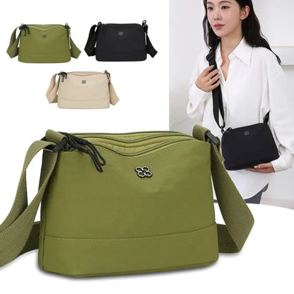 Nuova borsa a tracolla da donna in tessuto di nylon morbido Tasche multiple Borsa stile casual Borse a tracolla in tinta unita per ragazze