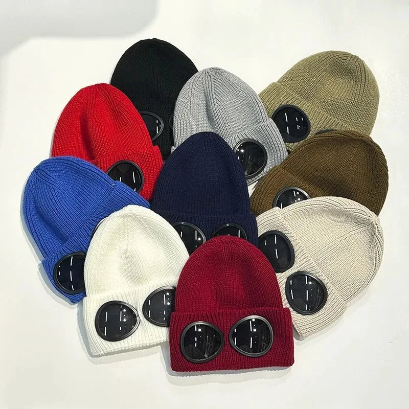 Berretto Invernale Unisex con Design per Occhiali, Protezione Antivento per le Orecchie, Cappello Caldo Lavorato a Maglia per Uomini e Donne, Sport all'Aperto