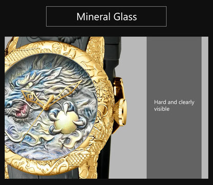 BIDEN impermeabile sport uomo orologi Dragon Design orologio al quarzo per uomo cinturino in Silicone orologio da polso orologio maschile Relogio Masculino