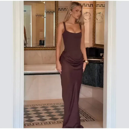 Mini abito da donna con scollo a V e scollo all'americana senza schienale Moda senza maniche a vita alta Abiti aderenti 2025 Nuova estate Lady Party Holiday Robes