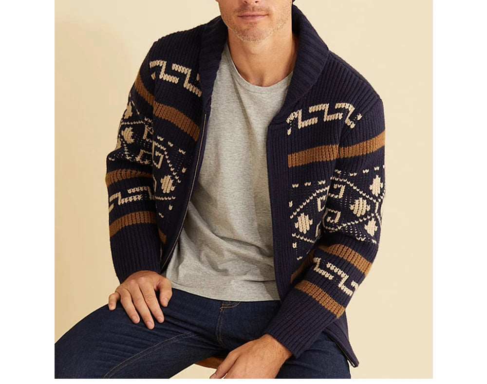 Cardigan invernale da uomo maglioni moda uomo maglione lavorato a maglia cappotti termici caldi Casual uomo casimmer risvolto giacche lavorate a maglia abbigliamento