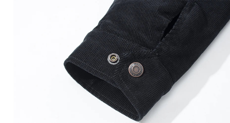MAGCOMSEN Giacche di velluto a coste da uomo Giacca a vento in pile Sherpa vintage Cappotti invernali spessi e caldi Giacca di jeans casual multitasche