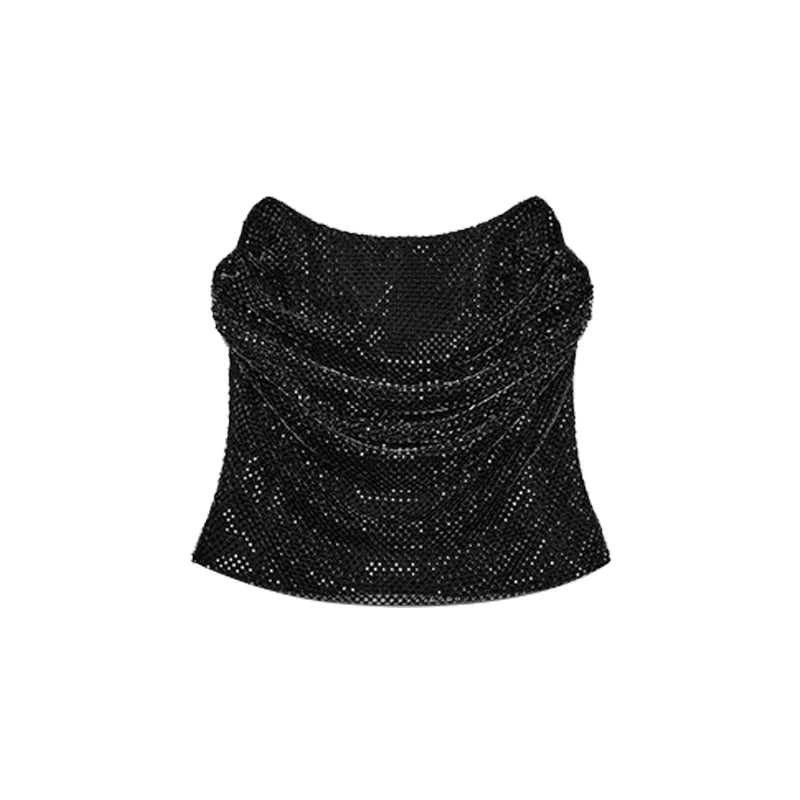 Abito da festa in pelle con ritaglio sexy Guaina senza maniche Lunghezza pavimento Scava fuori Bustier Abito aderente Abiti da sera con cerniera divisa sul retro