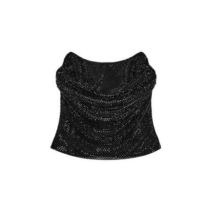 Abito da festa in pelle con ritaglio sexy Guaina senza maniche Lunghezza pavimento Scava fuori Bustier Abito aderente Abiti da sera con cerniera divisa sul retro