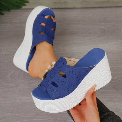 Sandales d'été décontractées pour femmes Sandales compensées à plateforme antidérapantes pour l'extérieur Sandales antidérapantes confortables pour femmes Chaussures de créateur Zapatos De Mujer
