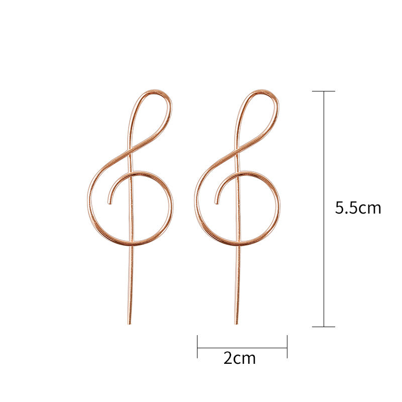 Orecchini con simbolo musicale alla moda per le donne Orecchini semplici con chiave tripla Nota Personalità della moda Temperamento Gioielli femminili 1 paio