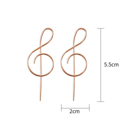 Orecchini con simbolo musicale alla moda per le donne Orecchini semplici con chiave tripla Nota Personalità della moda Temperamento Gioielli femminili 1 paio
